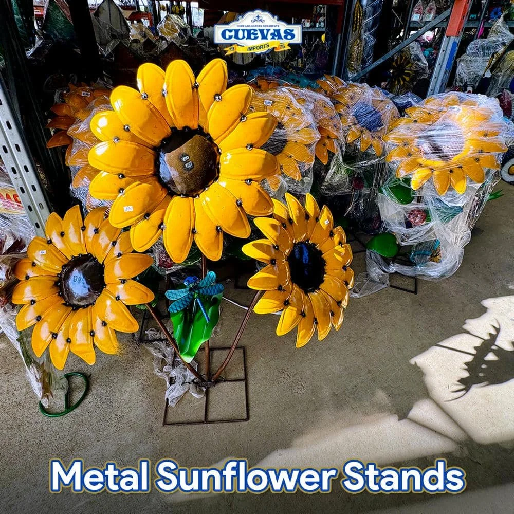 沖縄の太陽と花 金属製スタンドアート Arizona Wholesale Metal Yard Art & Garden Decor